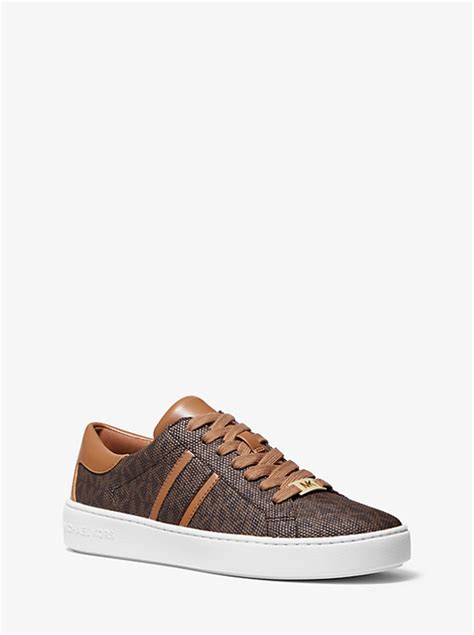 michael kors keaton stripe rose|Keaton Logo Stripe Sneaker .